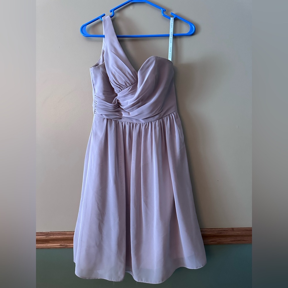 Alfred Angelo Rum Pink One-Shoulder Chiffon Dress